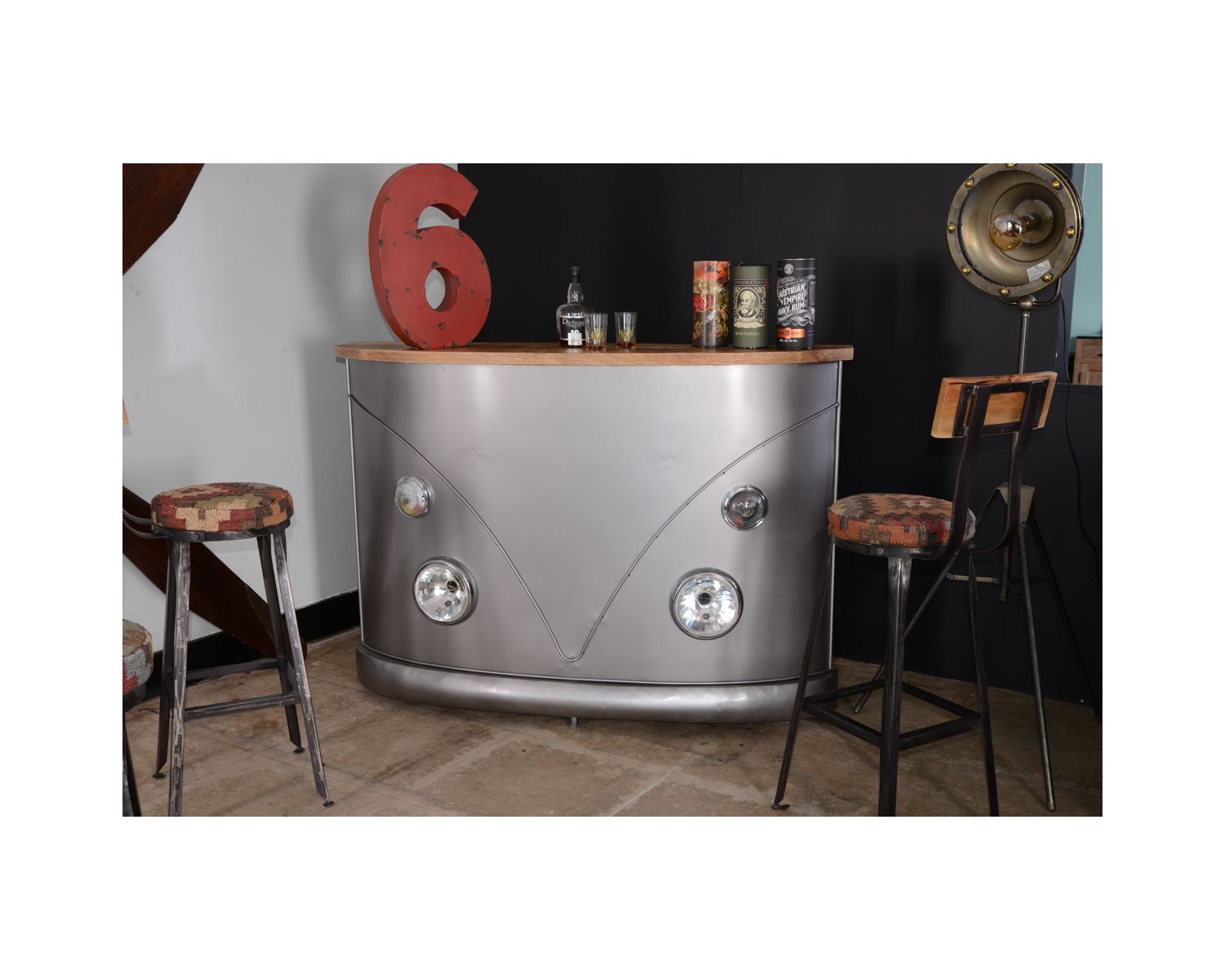 Meuble Bar industriel WW "Route 66"