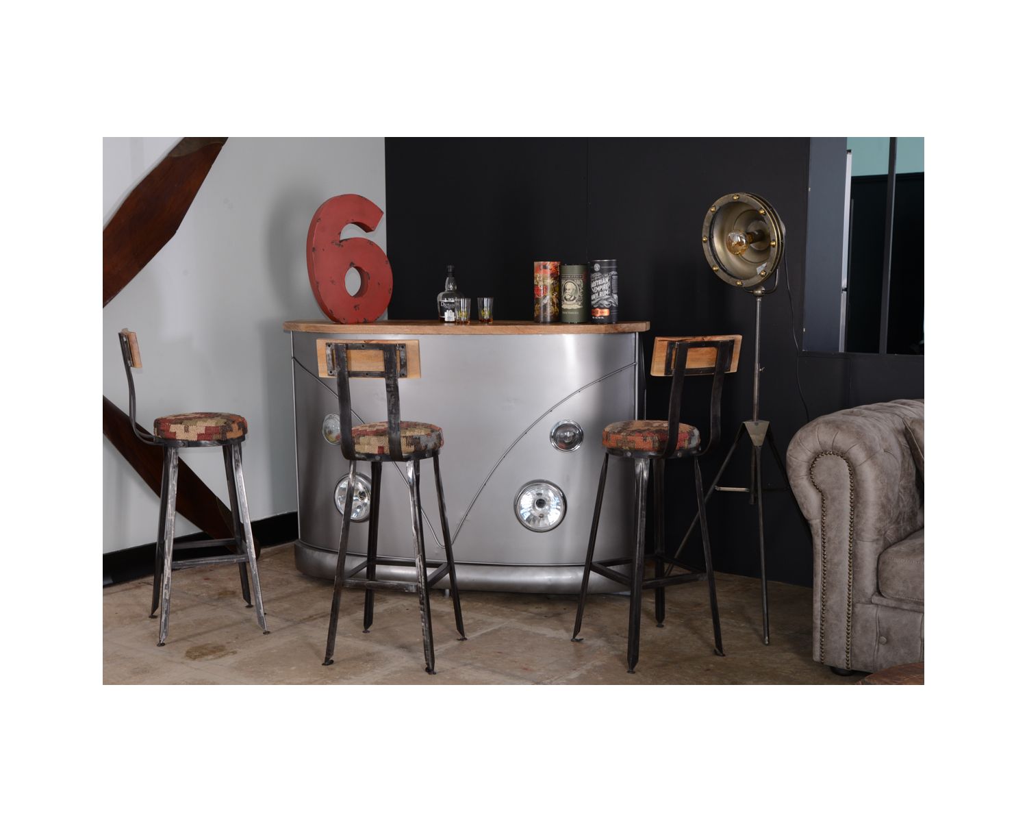 Meuble Bar industriel WW "Route 66"