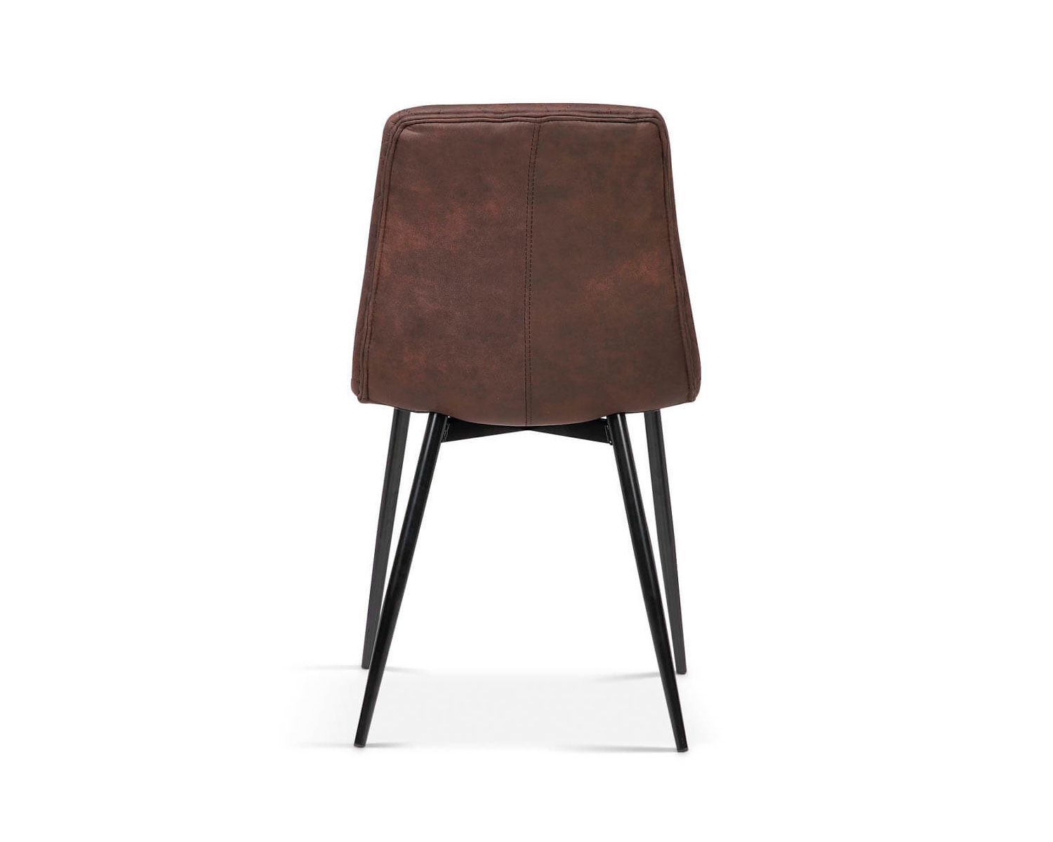 Lot de 2 chaises design métal noir et tissu microfibre brun "Miro"