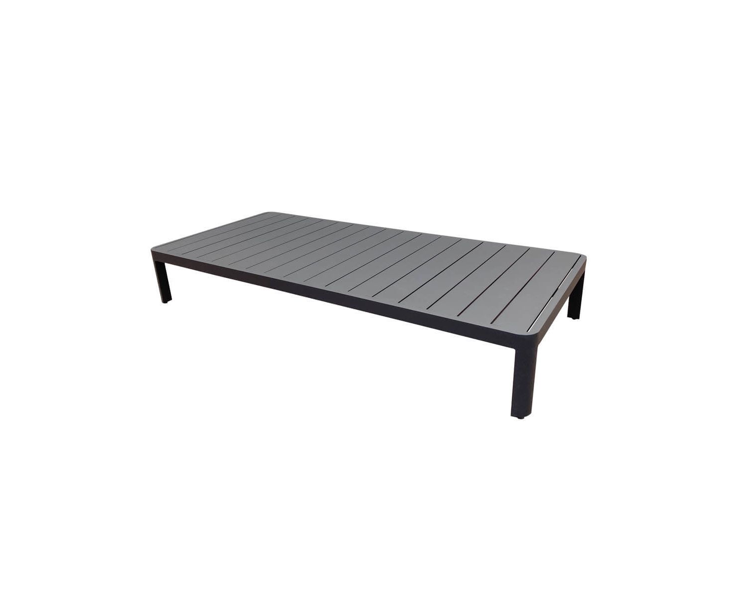 Table basse contemporaine aluminium anthracite "Blois" spécial jardin