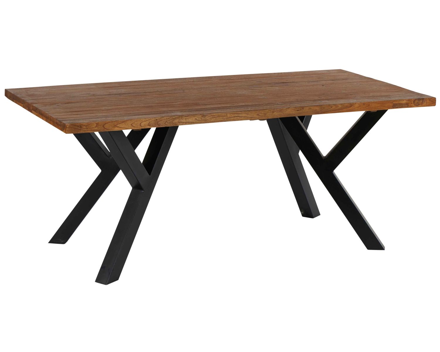 Table en teck massif naturel  pied métal en 240 cm "Roster"