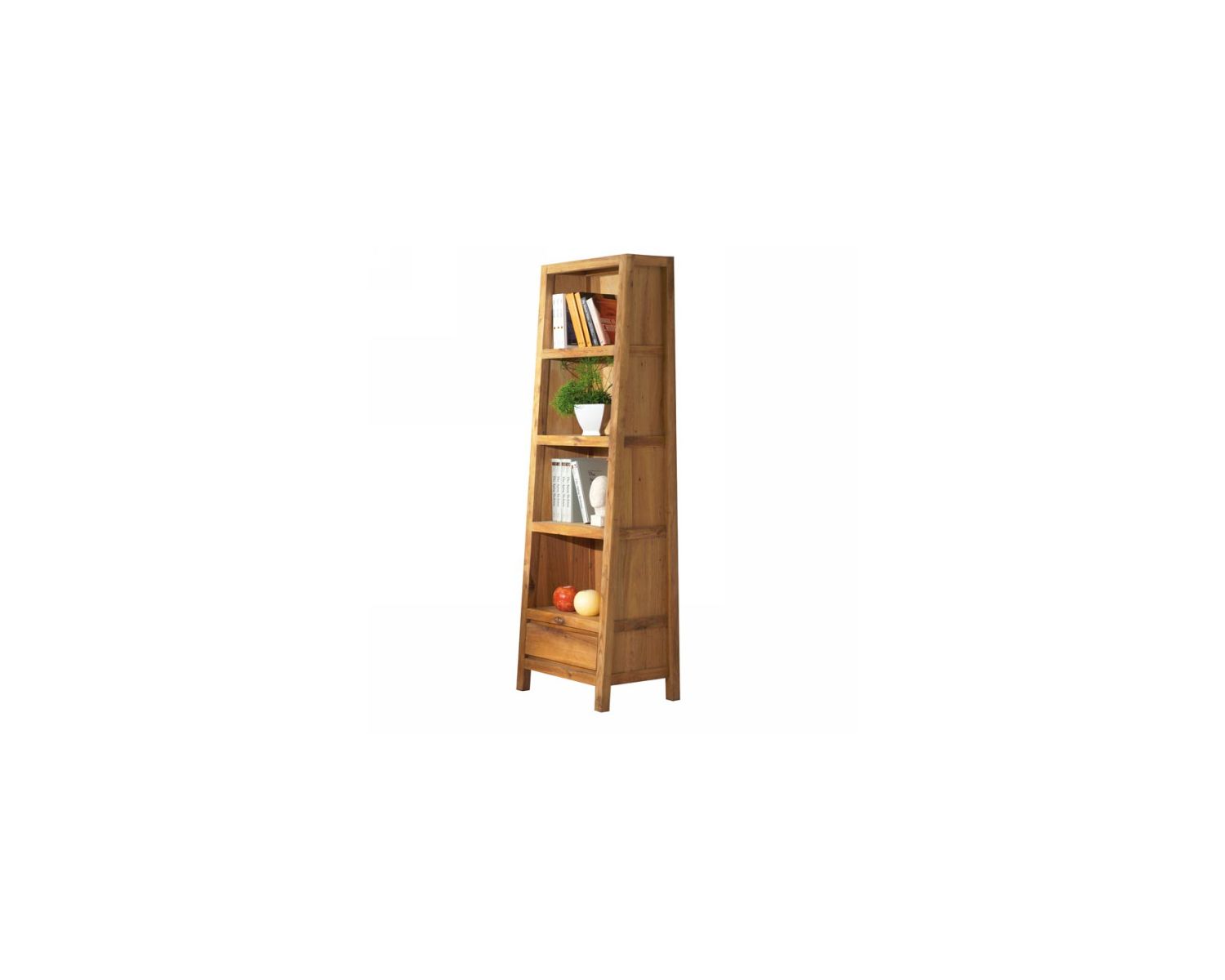 Bibliothèque moderne en chêne massif huilé 195 cm "Lodge Casita"