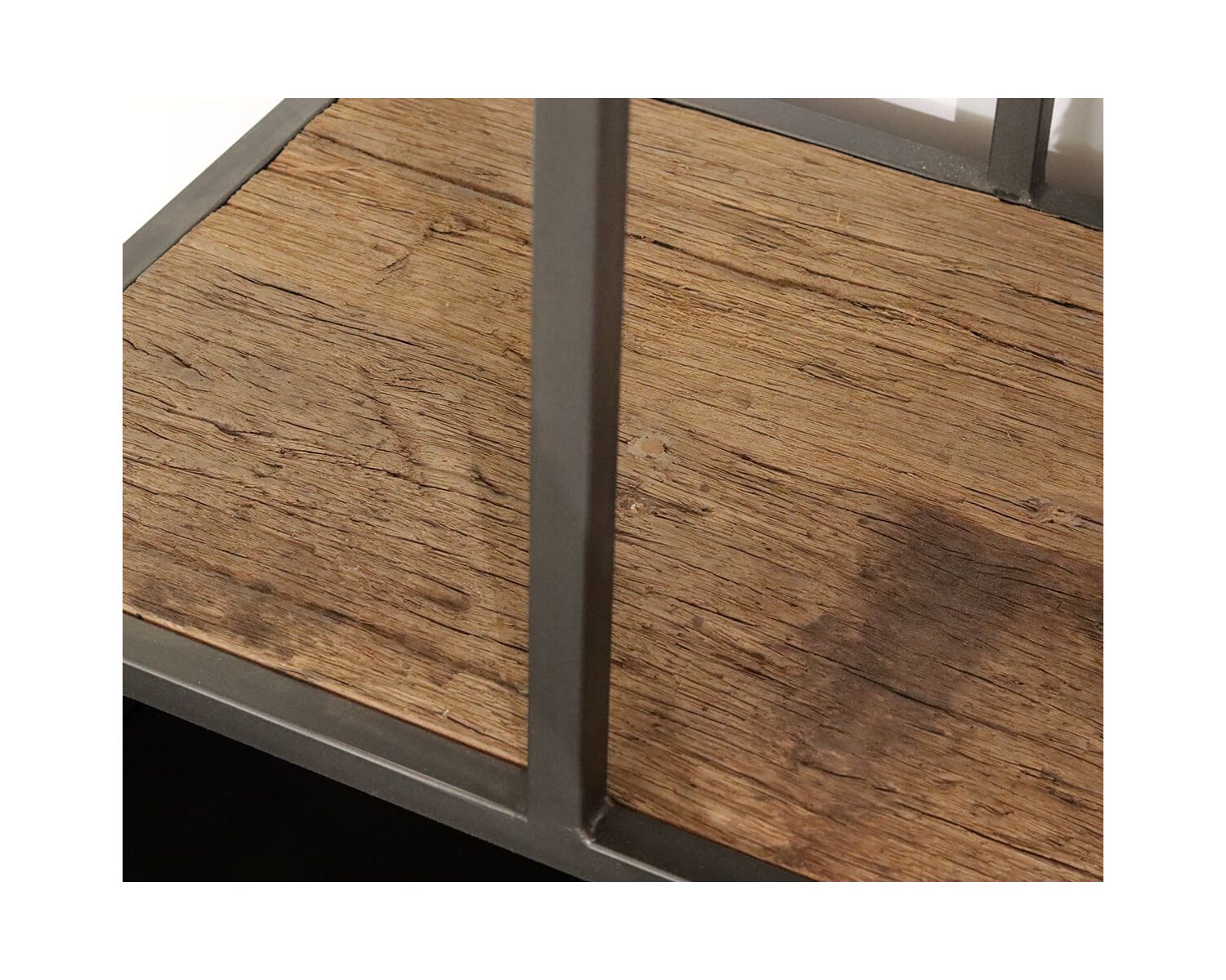 Bibliothèque industrielle 180x90 cm métal gris et manguier "Kaloupilé"