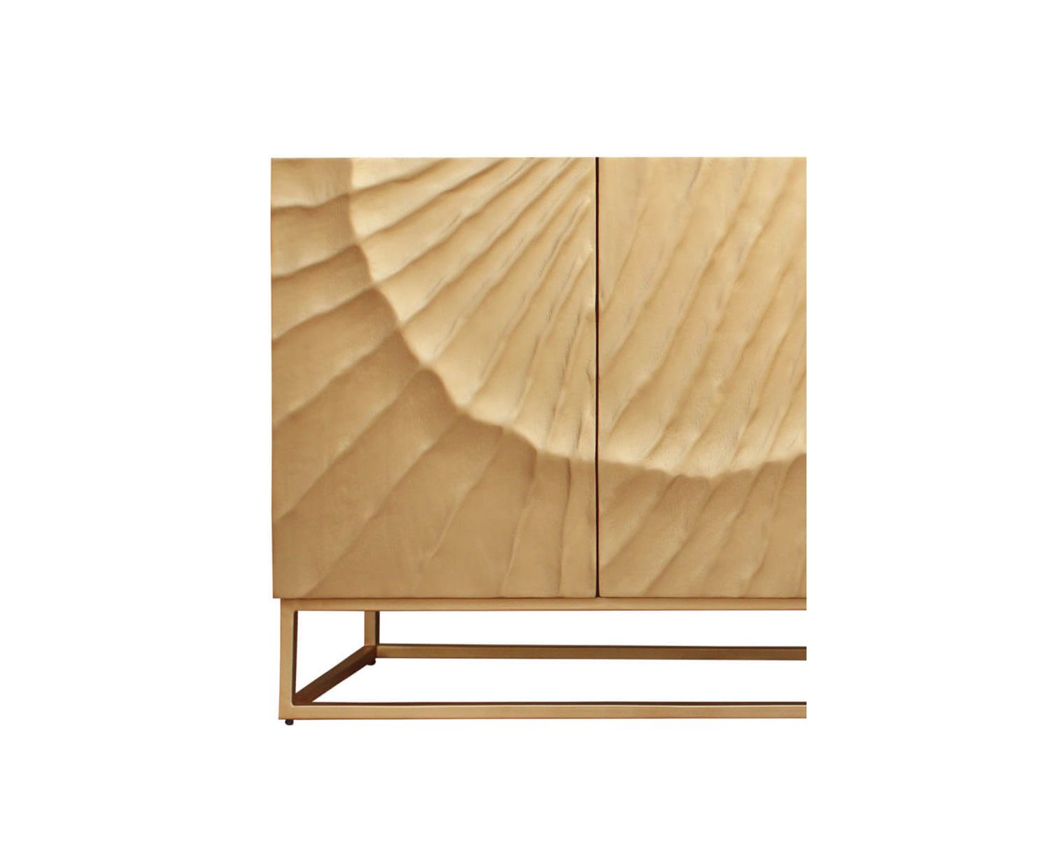 Enfilade 4 portes dorée et noire "Pop Vintage" métal et bois massif