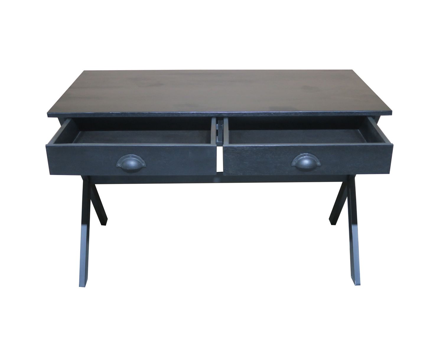 Bureau noir en bois et métal 120cm "Atelier"