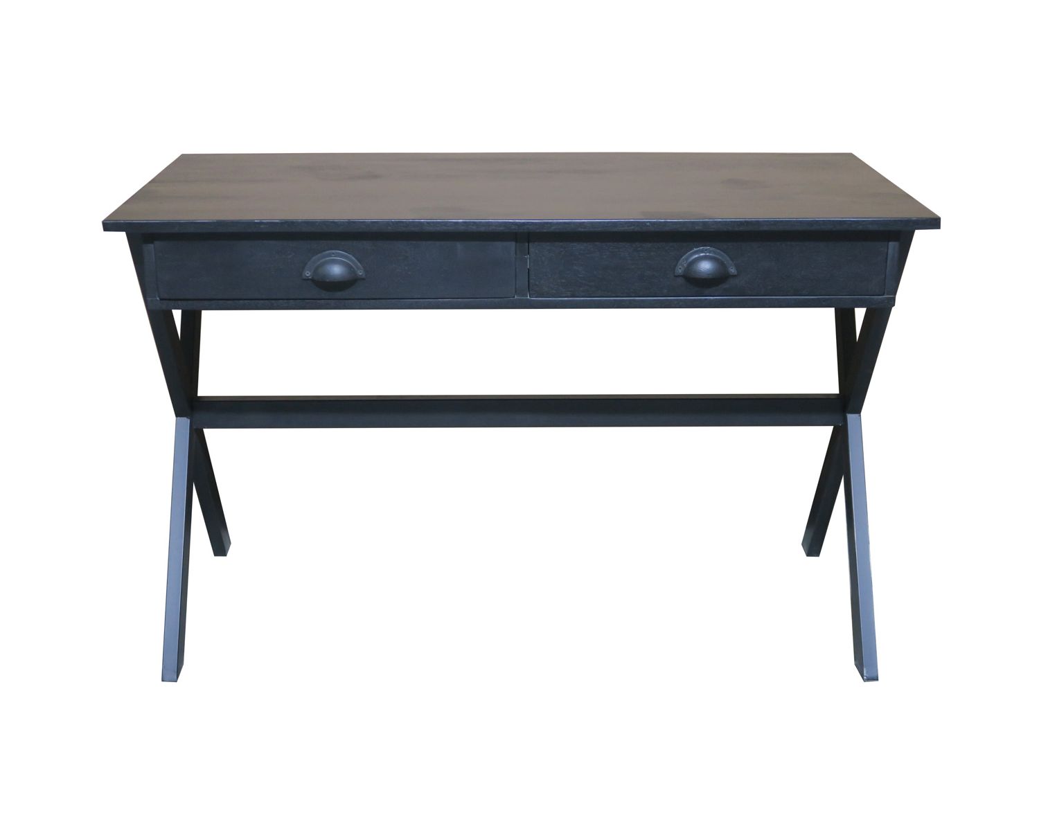 Bureau noir en bois et métal 120cm "Atelier"