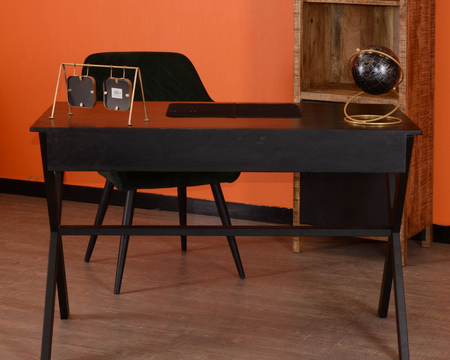 Bureau noir en bois et métal 120cm "Atelier"