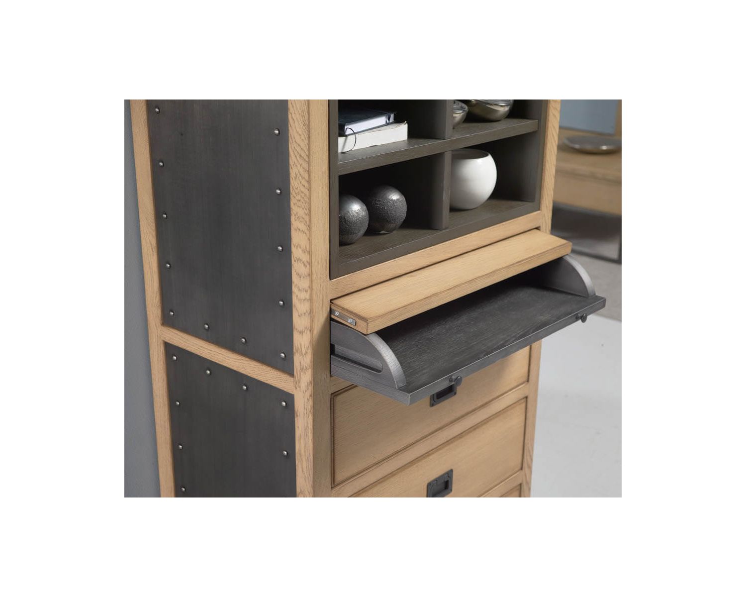 Meuble multifonctions en chêne avec bureau et tiroirs "San Francisco"