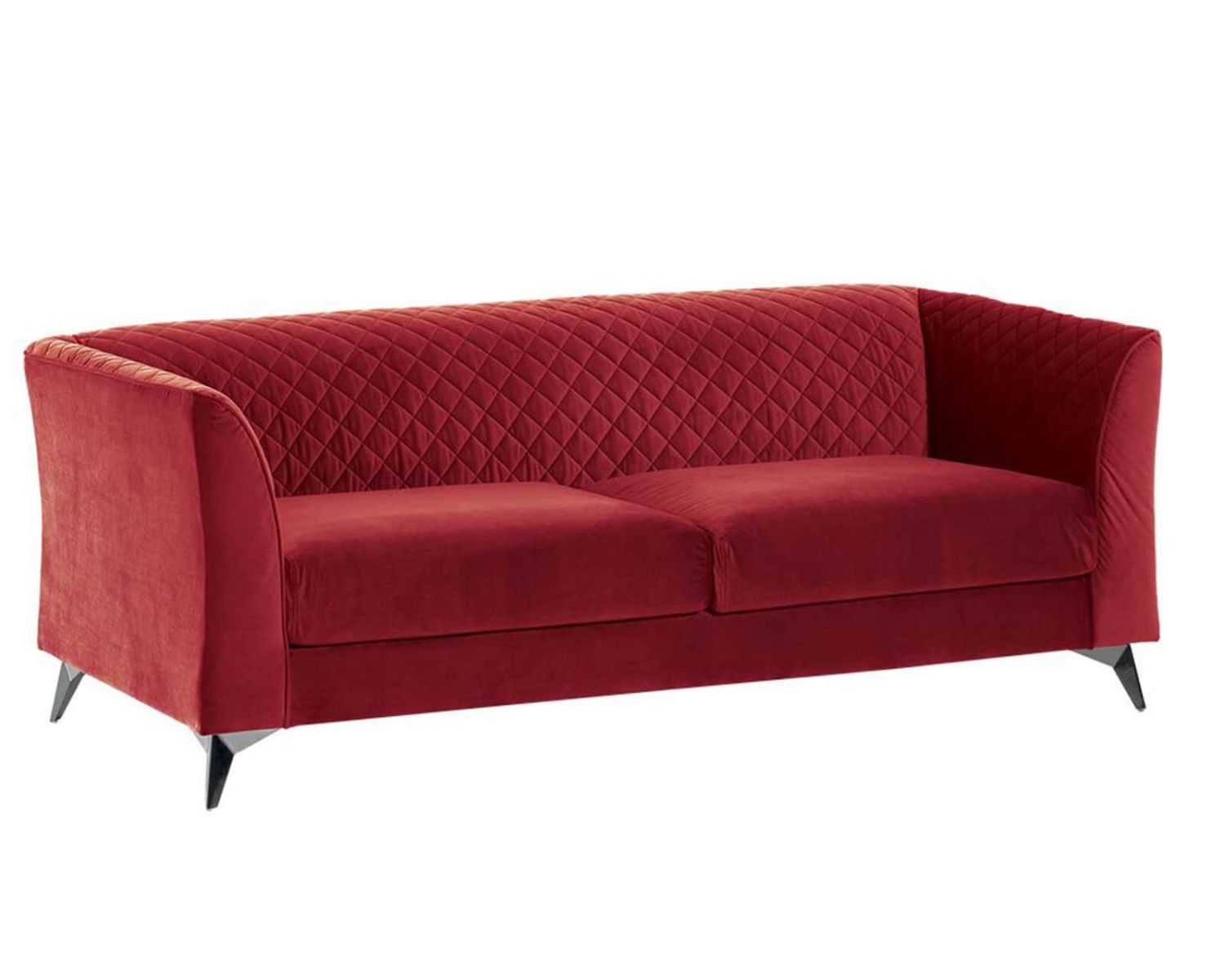 Canapé vintage en tissu rouge 2 à 3 personnes "Life"