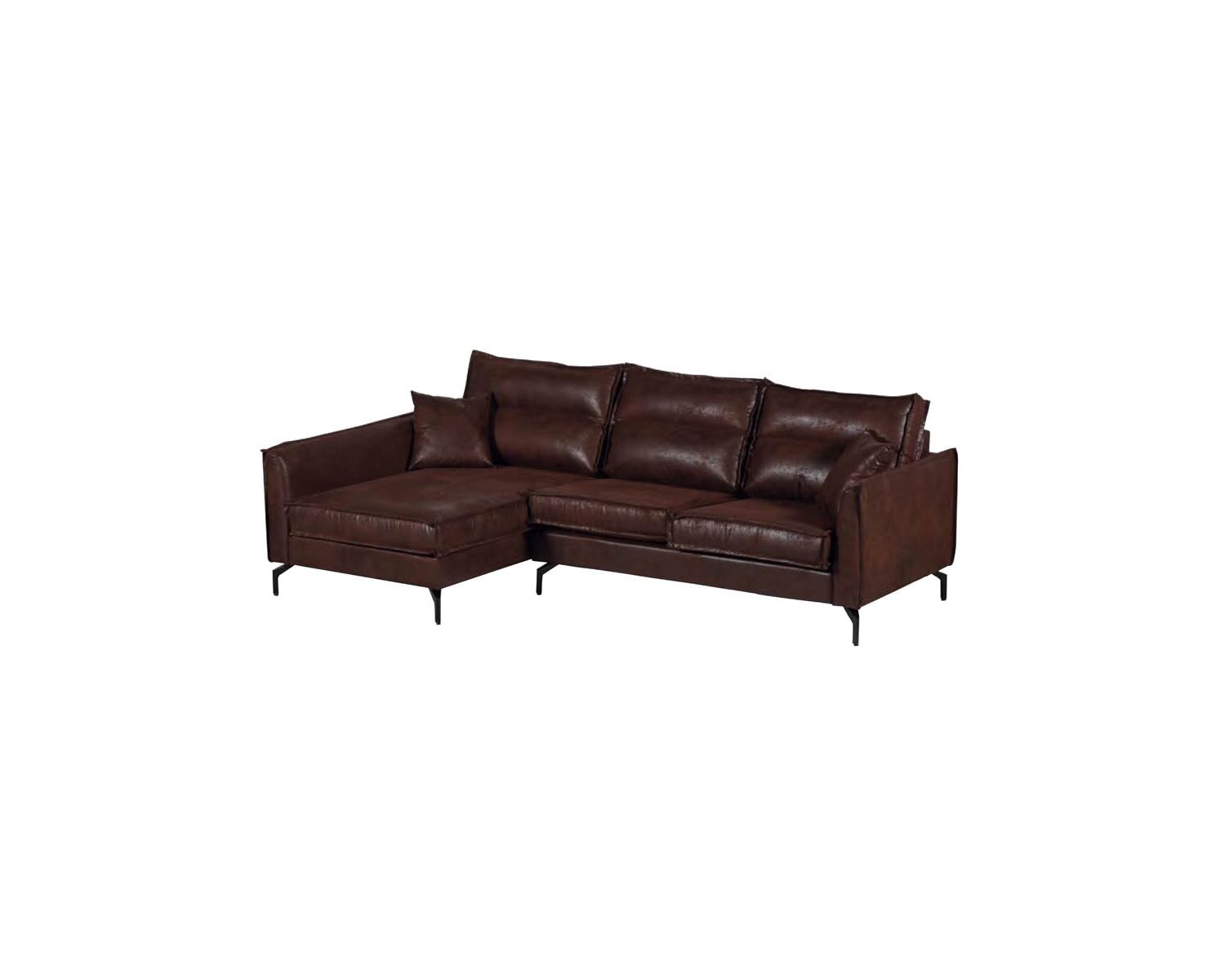 Canapé d'angle 3/4 places havane ultra confort retour gauche "Falster"