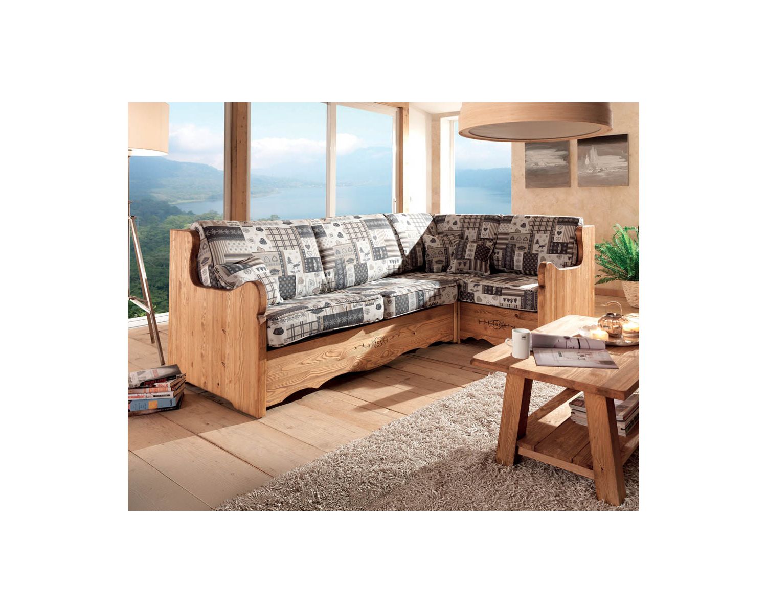 Canapé d’angle convertible en lit express grand confort tissu au choix "Alaska"