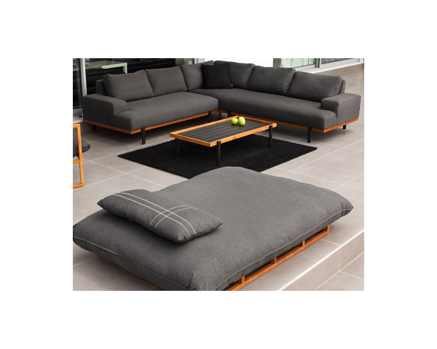 Canapé d'angle extérieur haut de gamme tissu Sunbrella "Maluku Island"