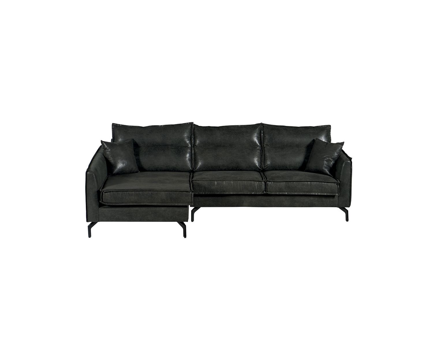 Canapé d'angle gris avec retour gauche ultra confort "Falster"