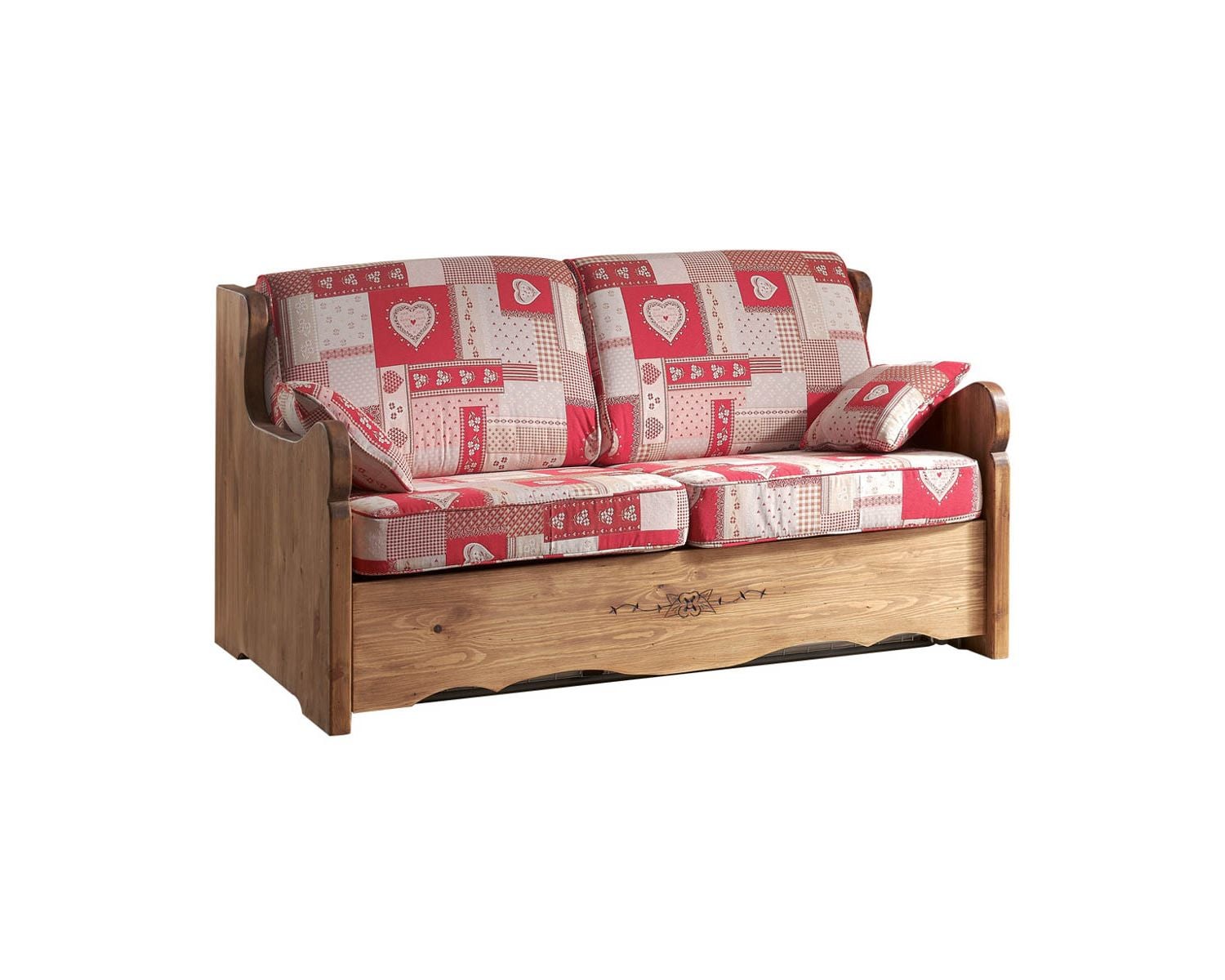 Canapé lit express déhoussable avec tissu au choix et pin "Alaska"