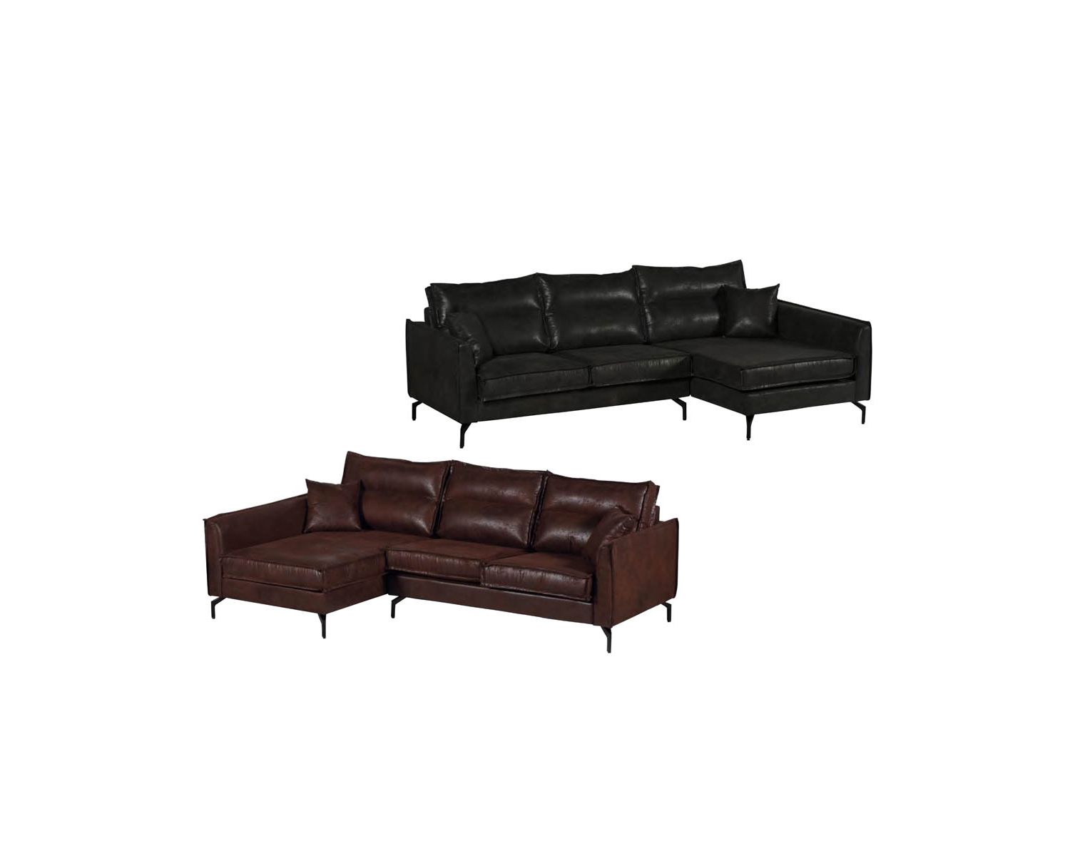 Canapé d'angle havane ultra confort 3 places retour droit "Falster"