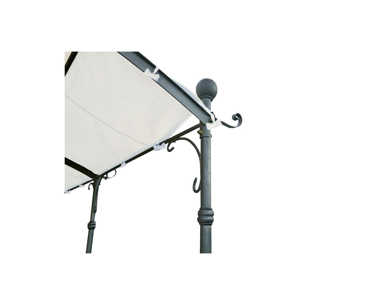 Pergola 6 pieds en métal et toit arrondi "Gardénia" 3m60 x 3m