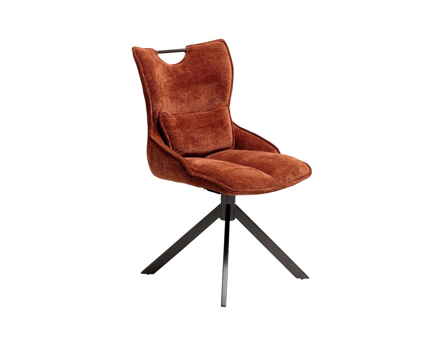 Lot de 2 chaises tournantes style rétro "Biorg" en tissu rouille