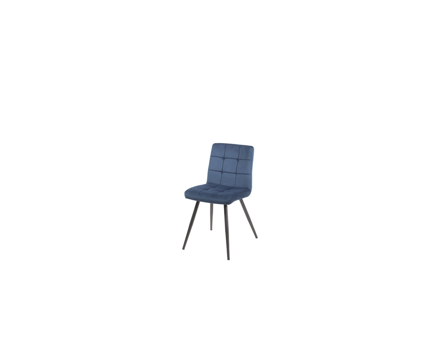 Lot de 4 chaises scandinaves tissu bleu métal noir "Sando" Casita
