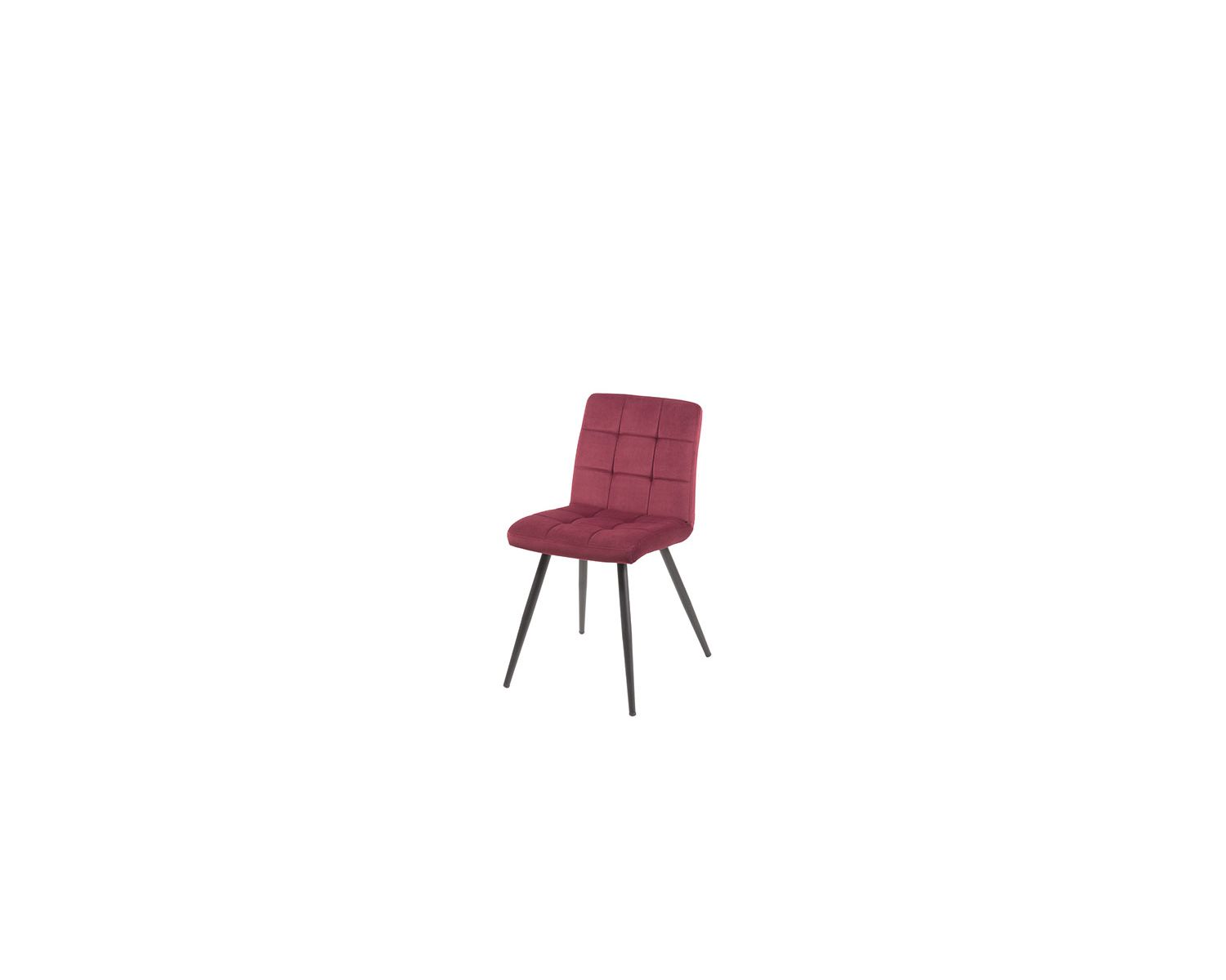Lot de 4 chaises de repas en tissu bordeaux "Sando" Casita