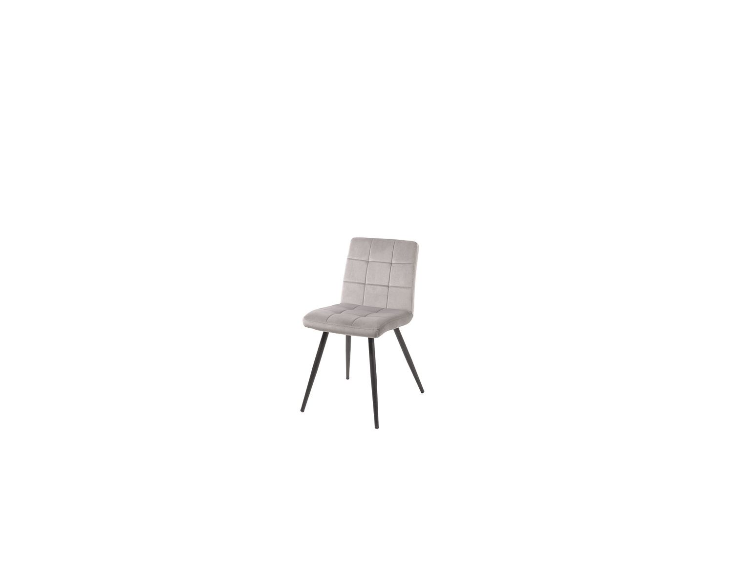 Lot de 4 chaises de repas grises et noires "Sando" tissu et métal