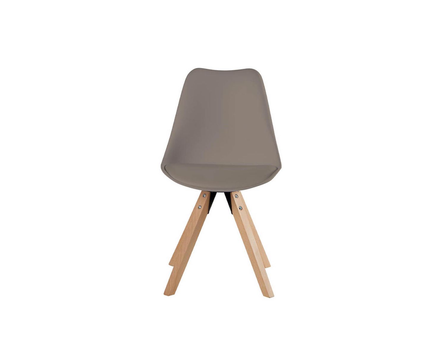 Lot de 2 chaises scandinaves "Benny" bois massif et tissu café
