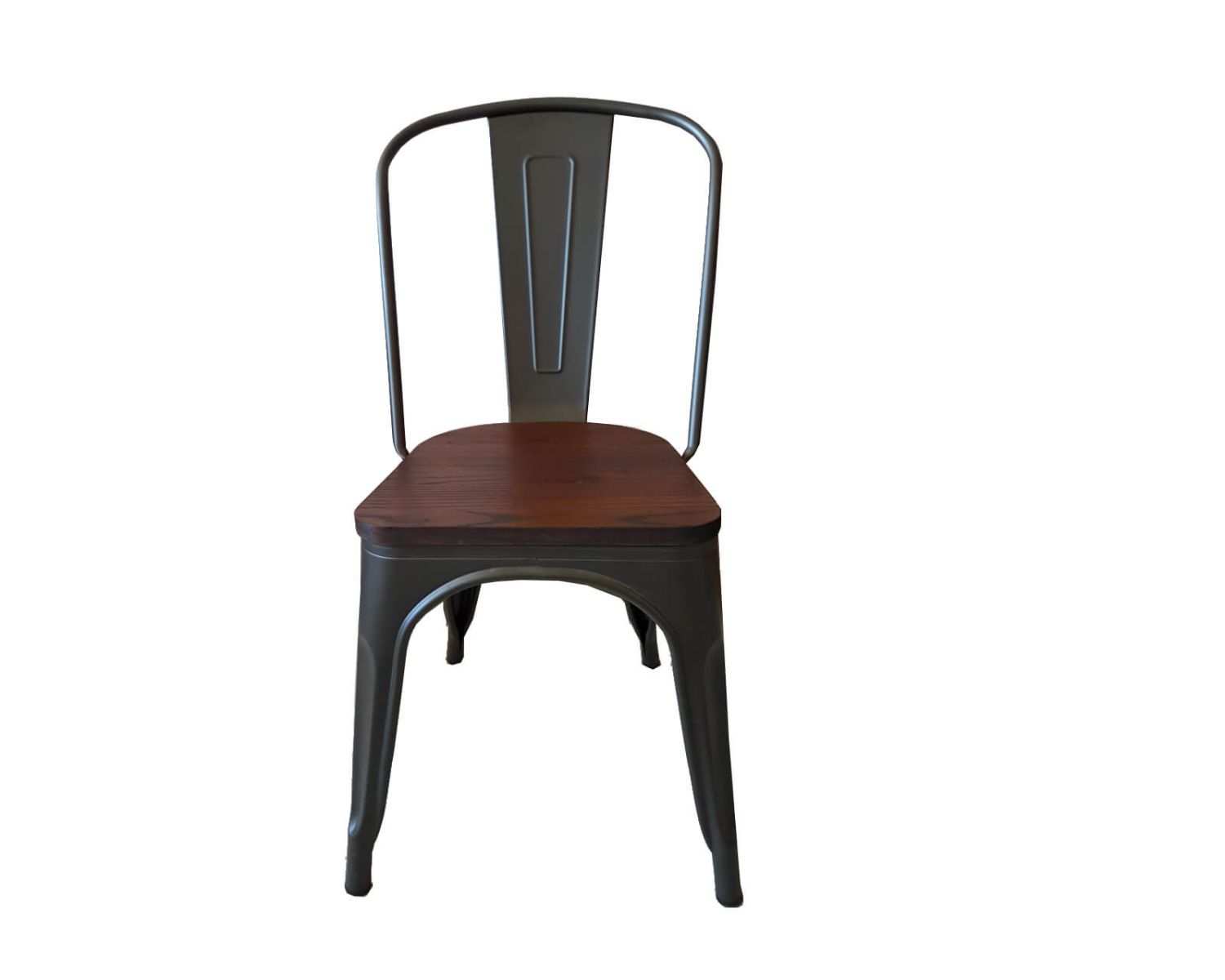 Lot de 4 chaises bistrot métal et bois industrielles "Industry"