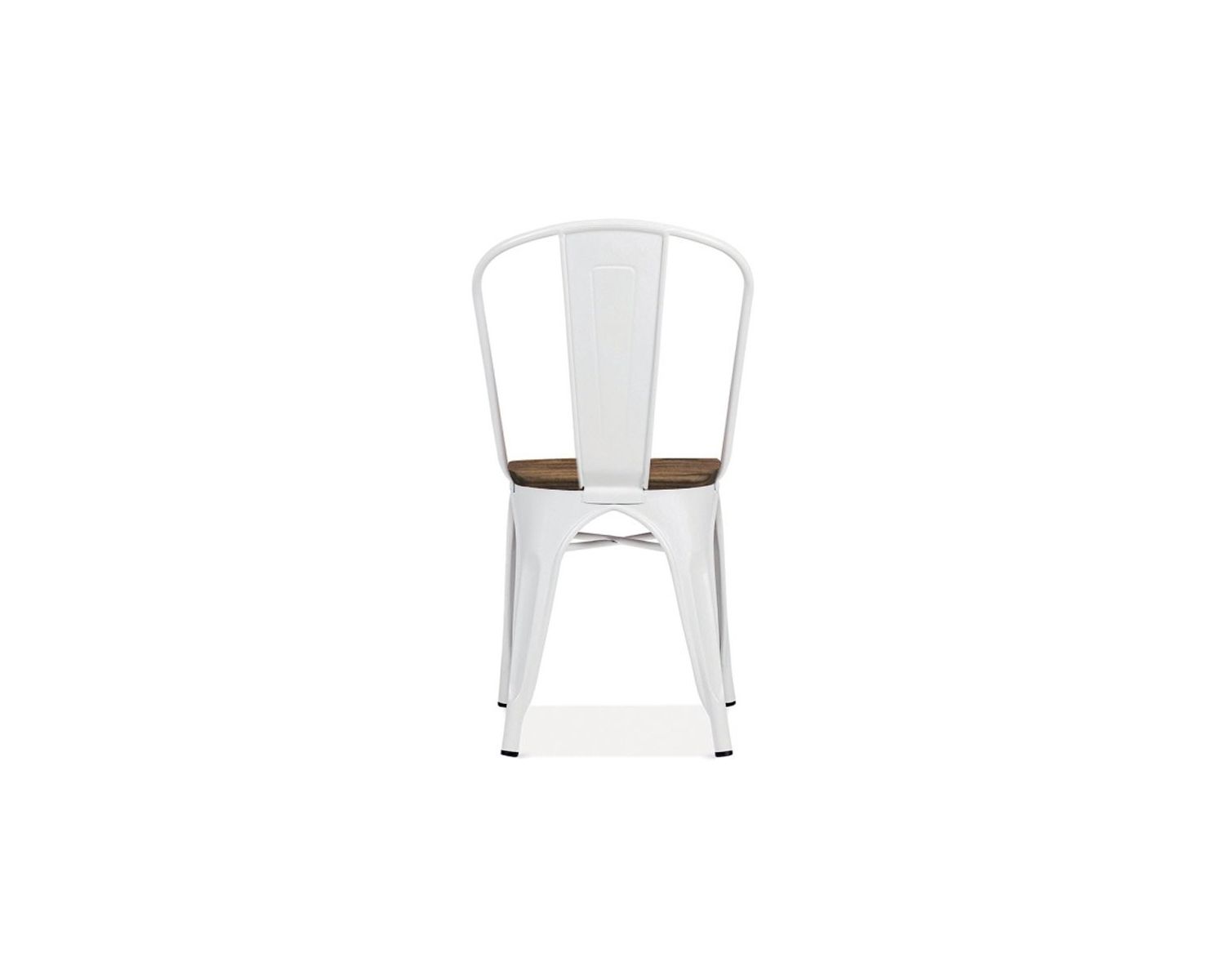 Lot de 4 chaises métal blanc et bois industrielles "Industry"