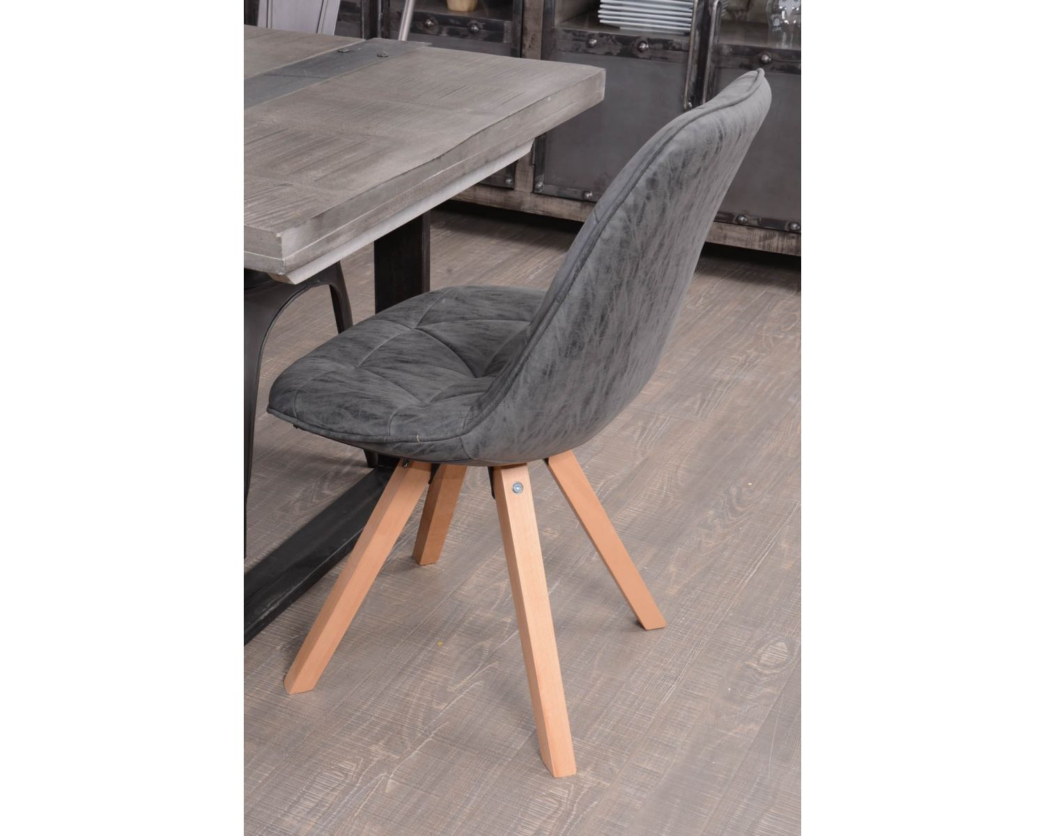 Lot de 2 chaises scandinaves grises "Chaise Casita-Yate"