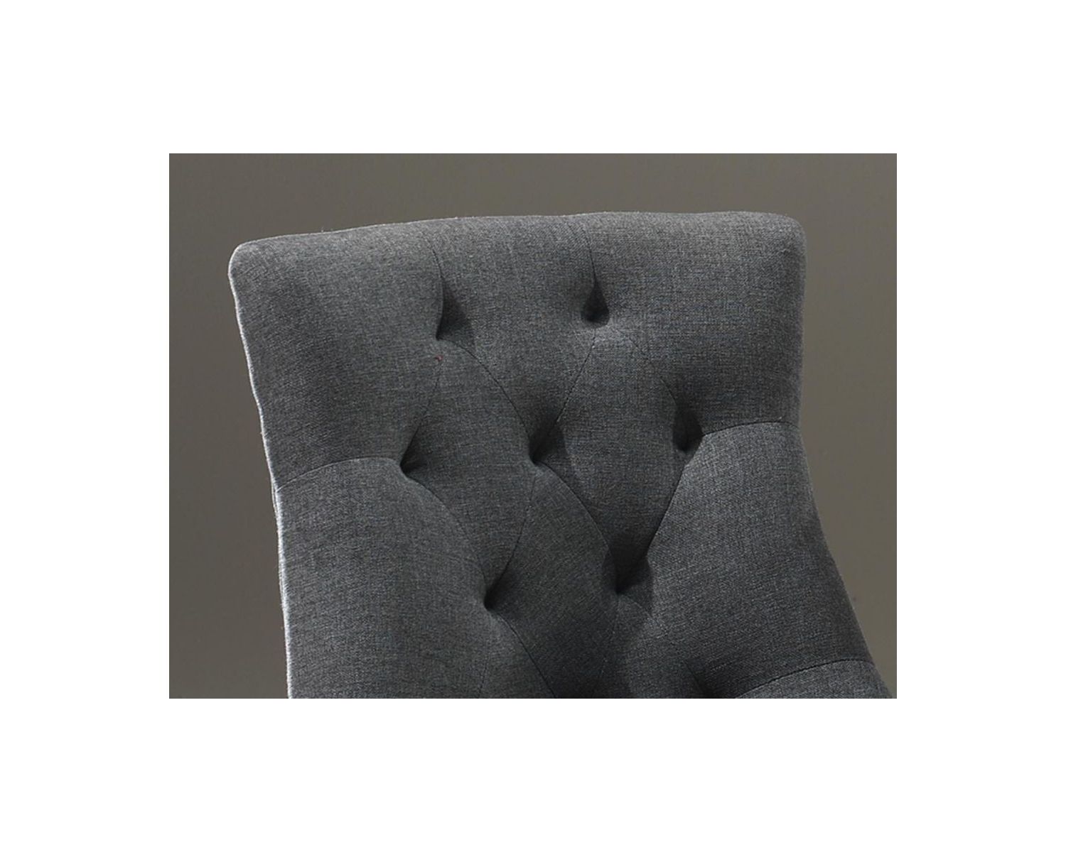 Lot de 2 chaises grises avec dossier capitonné tissu et bois "Charme"