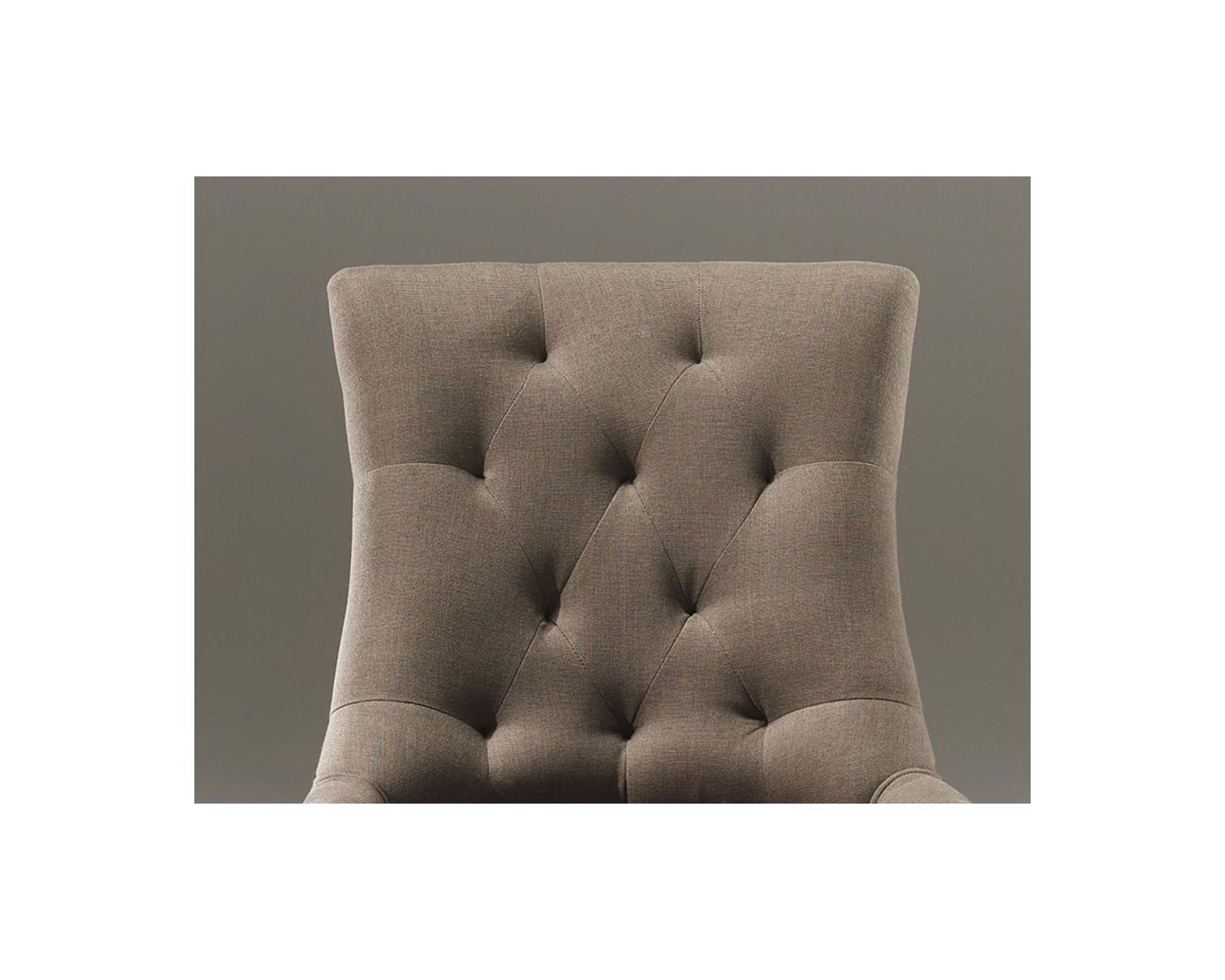 Lot de 2 chaises capitonnées élégantes coloris taupe tissu et bois "Charme"