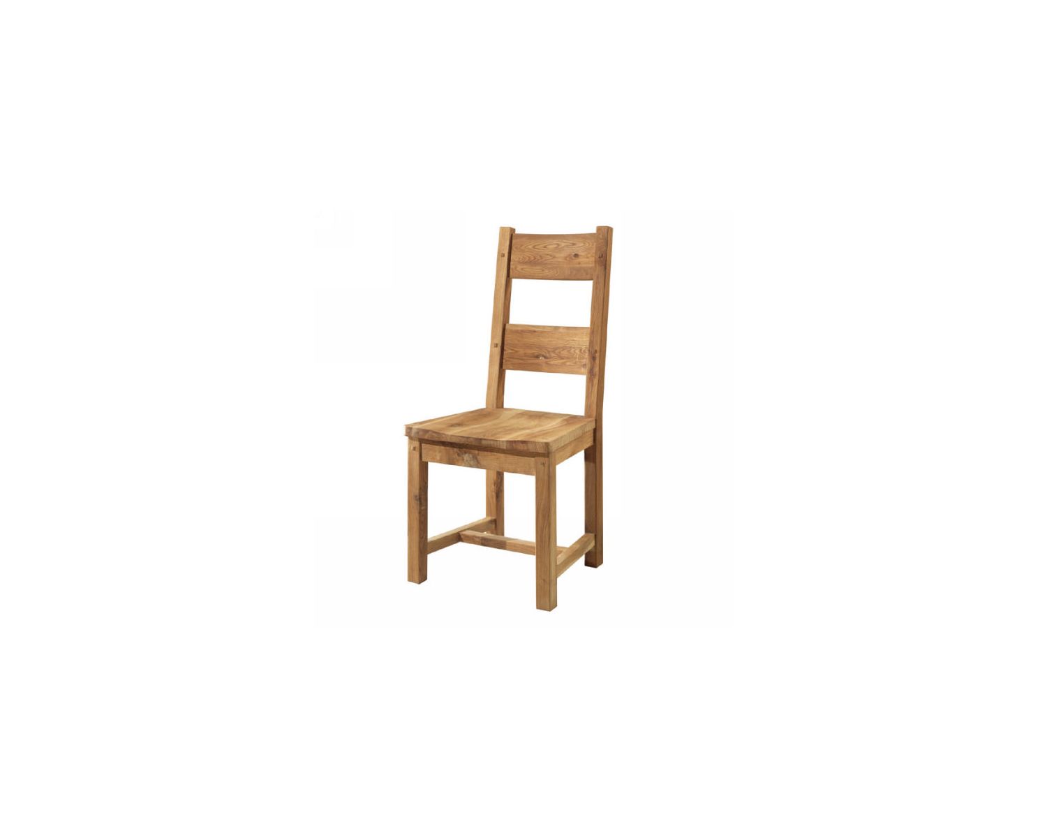 Lot de 2 chaises en chêne massif huilé assise bois "Lodge Casita"