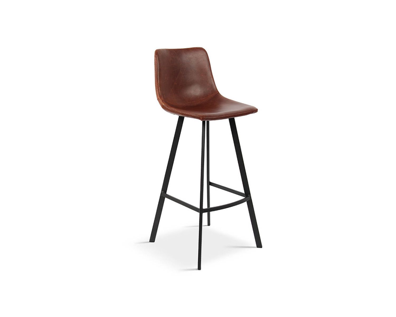 Lot de 2 chaises de bar esprit factory tissu marron métal noir "For"