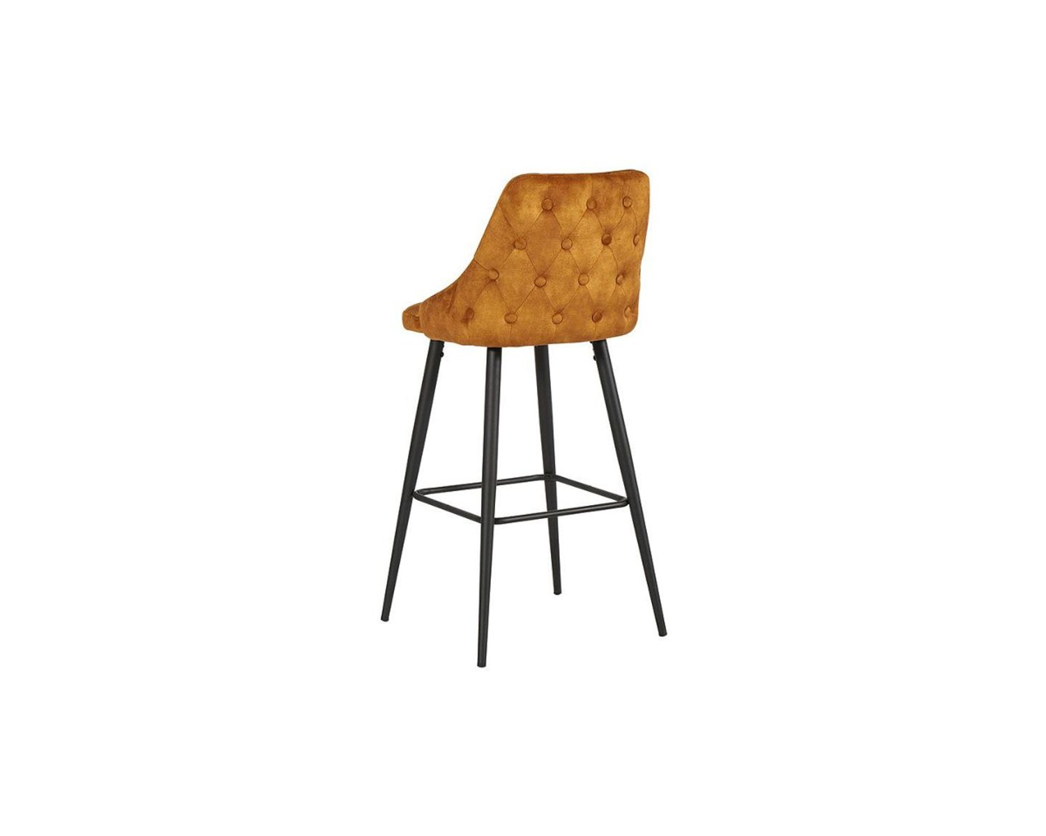 Lot de 2 chaises de bar bleues et noires tissu toucher velours "Casta"
