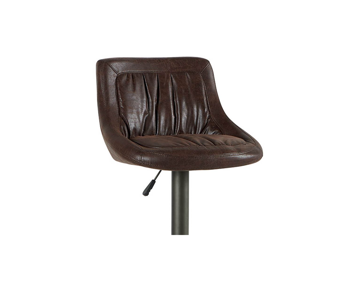 Lot de 2 tabourets industriels réglables tissu brun pied métal Casita