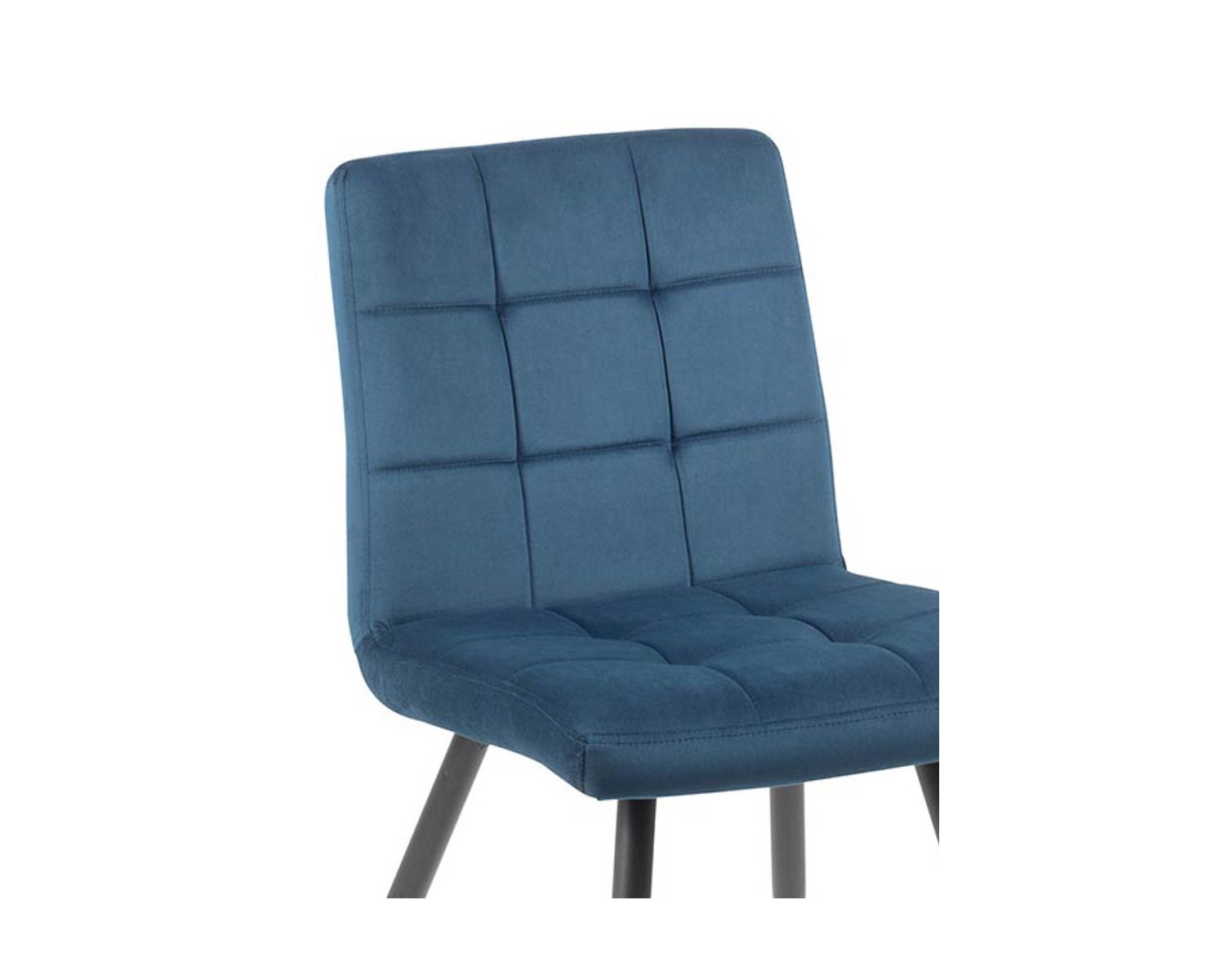 Lot de 4 chaises scandinaves tissu bleu métal noir "Sando" Casita