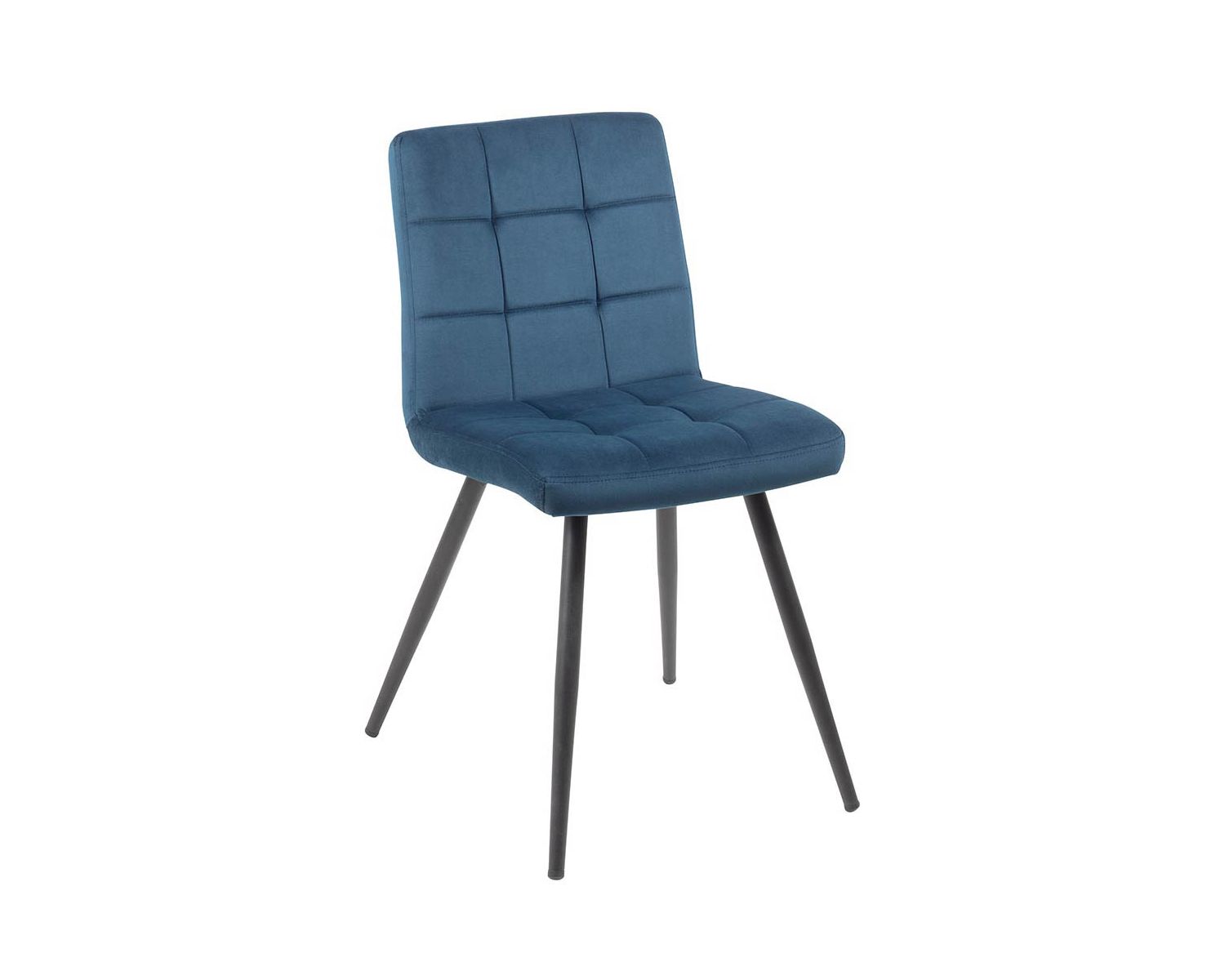 Lot de 4 chaises scandinaves tissu bleu métal noir "Sando" Casita
