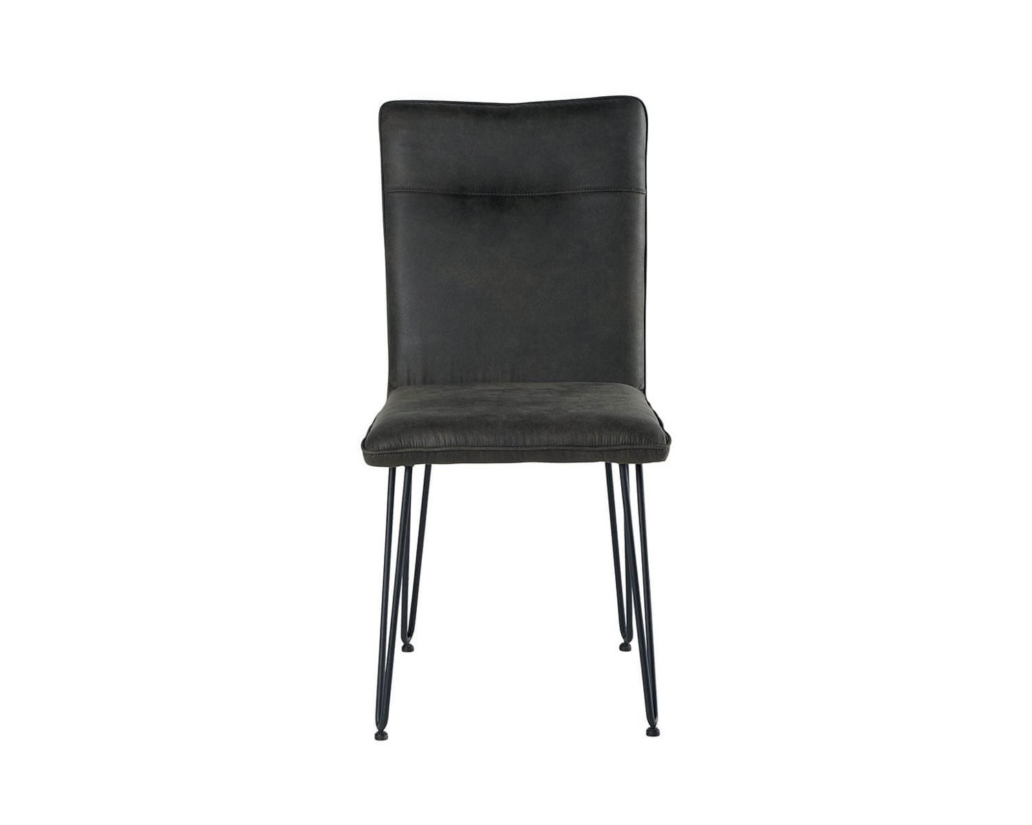 Lot de 4 chaises design rétro métal noir tissu gris "Chaise Casita"