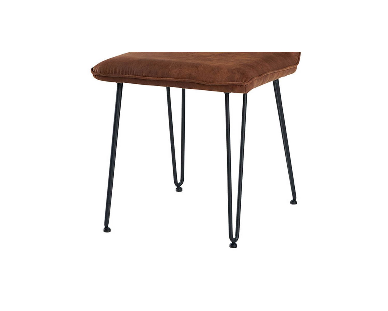 Lot de 4 chaises tissu havane pieds acier noir design "Chaise Casita"