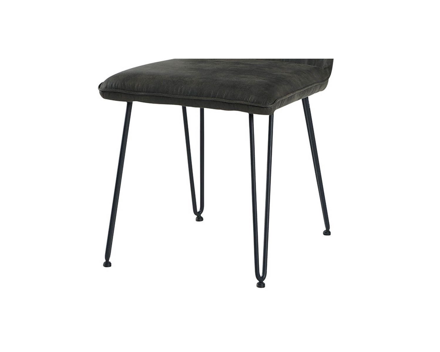 Lot de 4 chaises design rétro métal noir tissu gris "Chaise Casita"