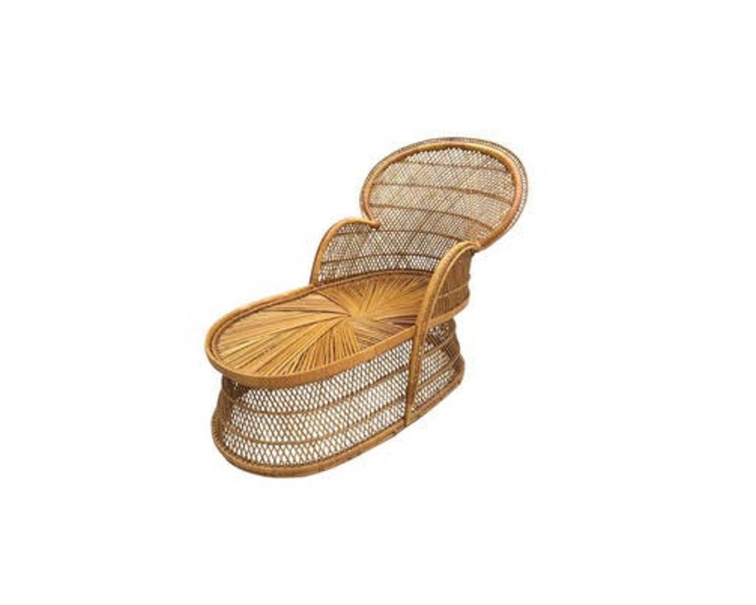 Chaise longue bohême en rotin tressé à la main "Taipa Beach"