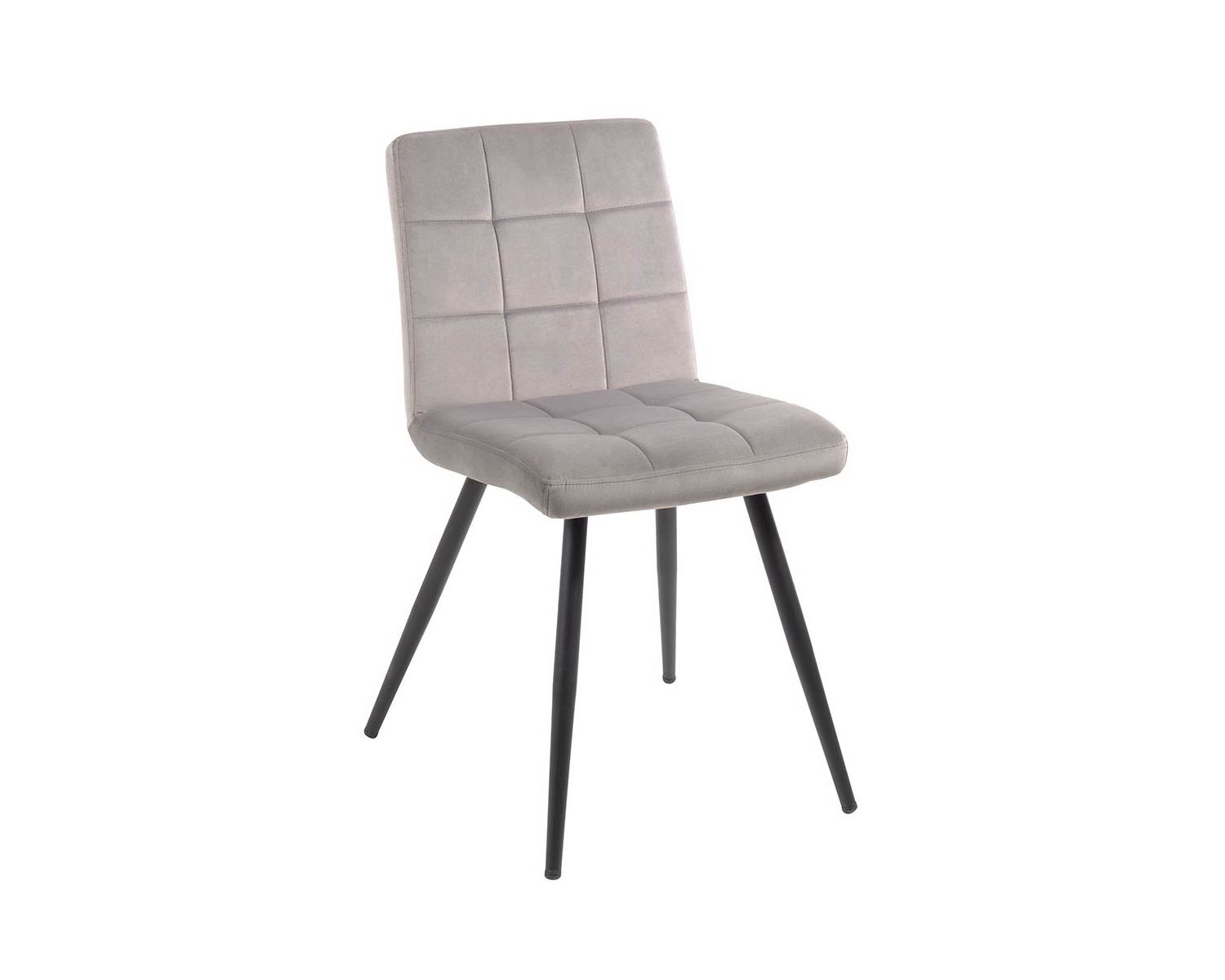 Lot de 4 chaises de repas grises et noires "Sando" tissu et métal