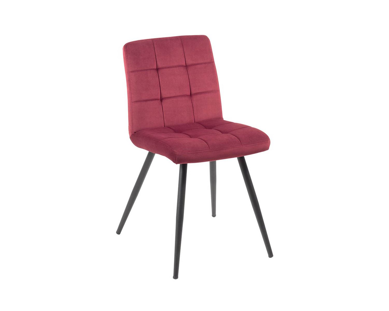 Lot de 4 chaises de repas en tissu bordeaux "Sando" Casita
