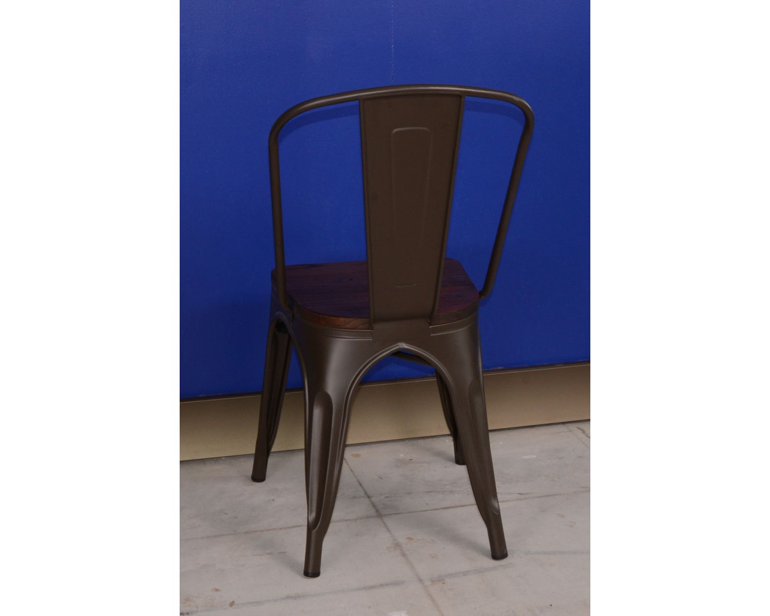 Lot de 4 chaises bistrot métal et bois industrielles "Industry"