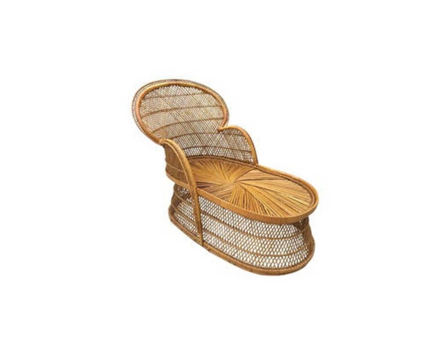 Chaise longue bohême en rotin tressé à la main "Taipa Beach"