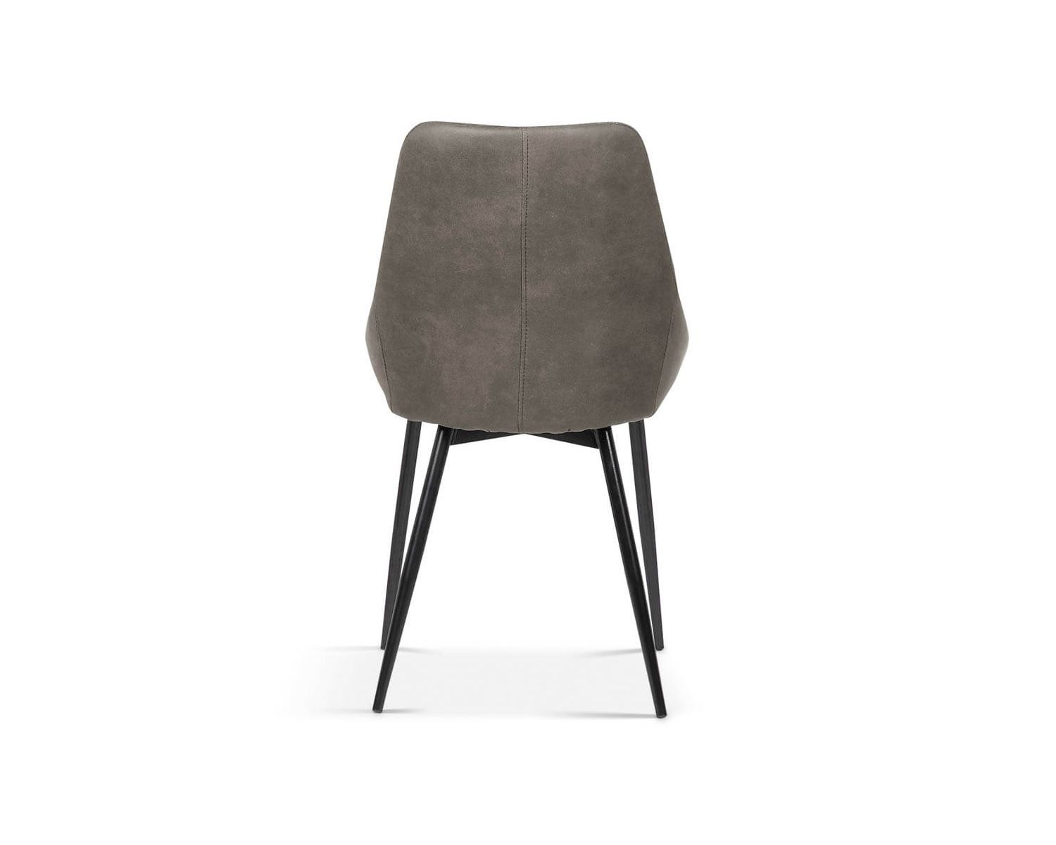 Lot de 2 chaises contemporaines en tissu microfibre gris "Malo"