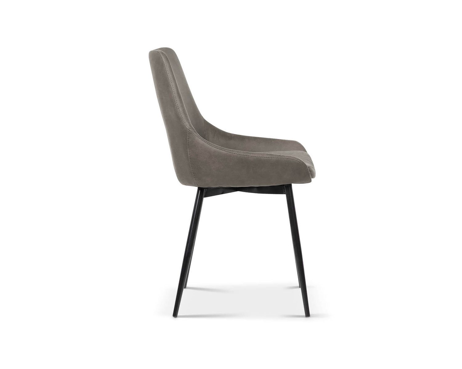Lot de 2 chaises contemporaines en tissu microfibre gris "Malo"