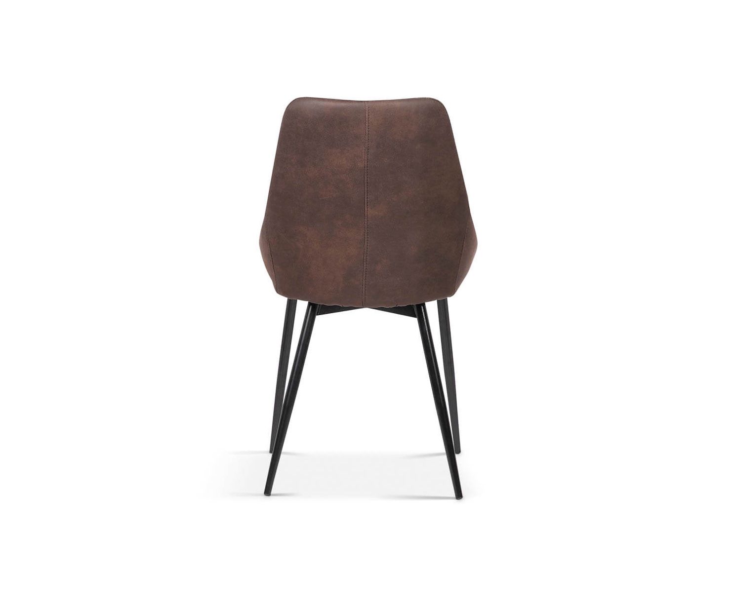 Lot de 2 chaises design métal noir et tissu microfibre brun "Malo"