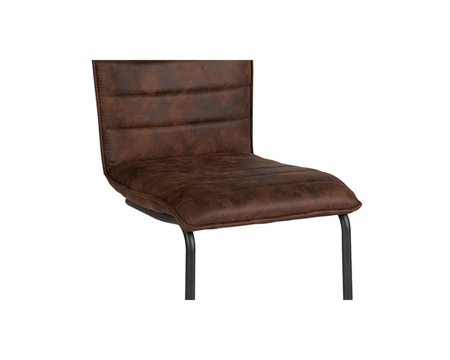 Lot de 2 chaises en tissu havane et métal noir Casita style industriel