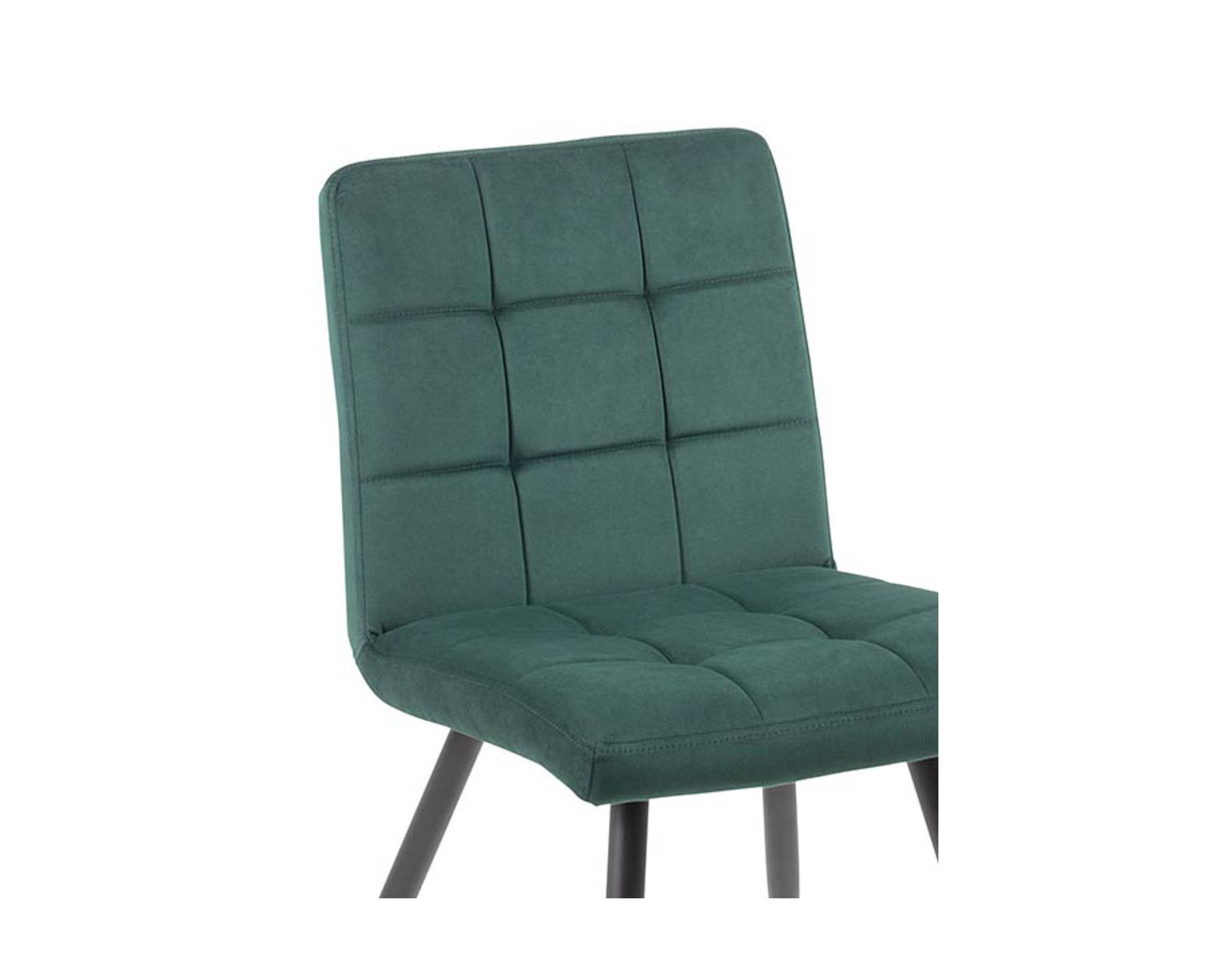 Lot de 4 chaises scandinaves tissu vert métal noir "Sando" Casita