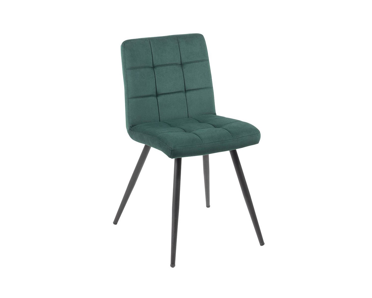 Lot de 4 chaises scandinaves tissu vert métal noir "Sando" Casita